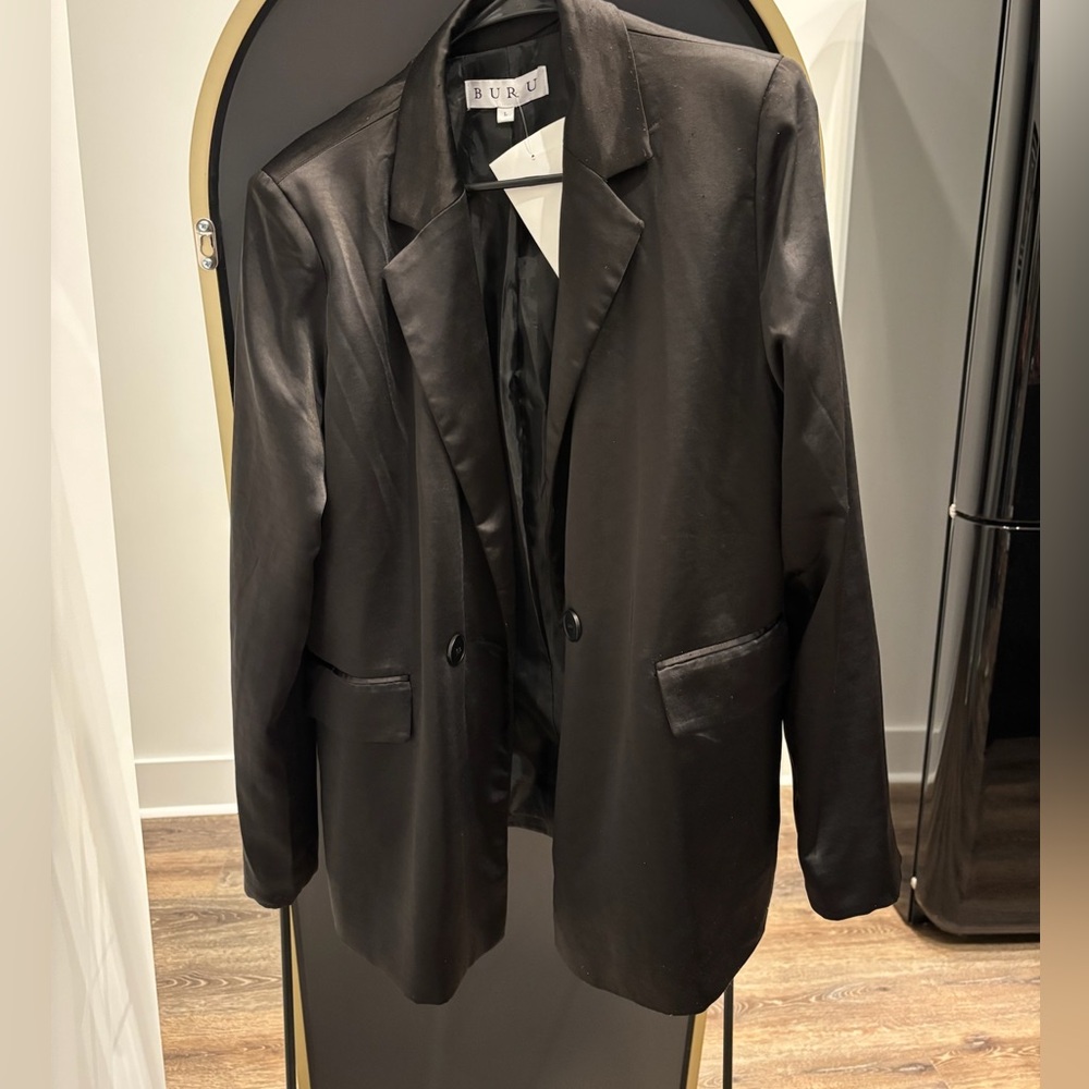 BURU Black Satin Blazer